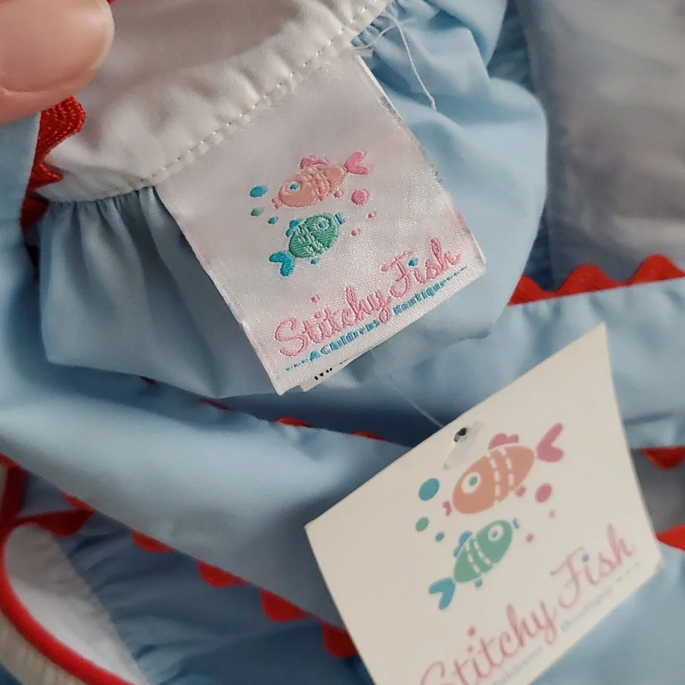 NWT Stitchy Fish Girls Patriotic Embroidered Ice Pop Summer Dress Sz7 - Picture 8 of 9